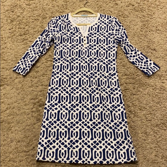 j McLaughlin Dresses & Skirts - EUC J McLaughlin Women’s Small Navy White Geometric Pattern Dress